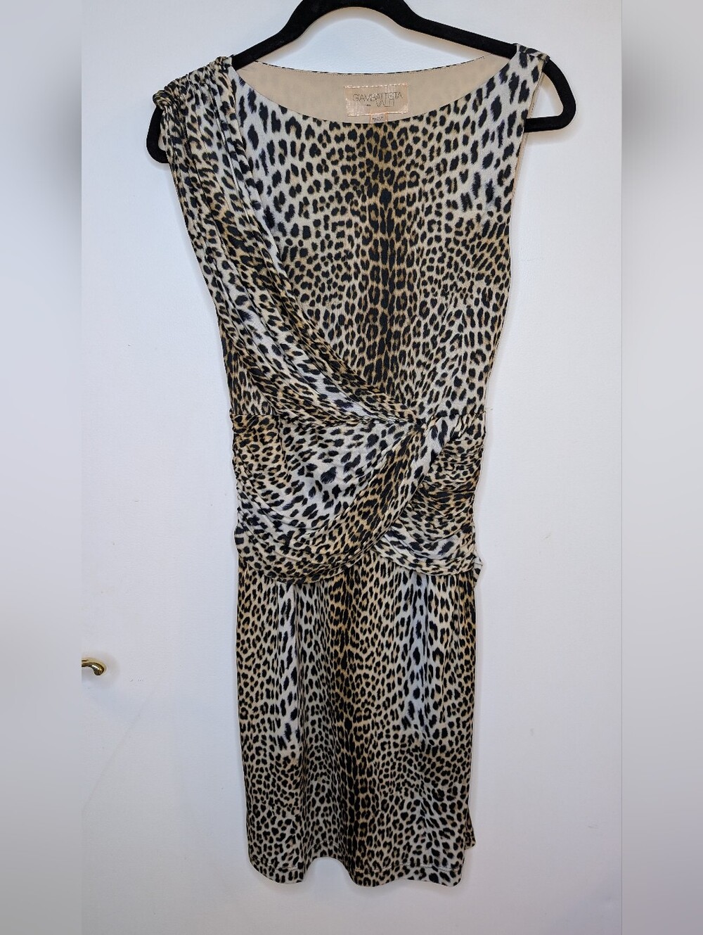 Giambattista Valli Sleeveless Leopard Print Twist-Front Dress